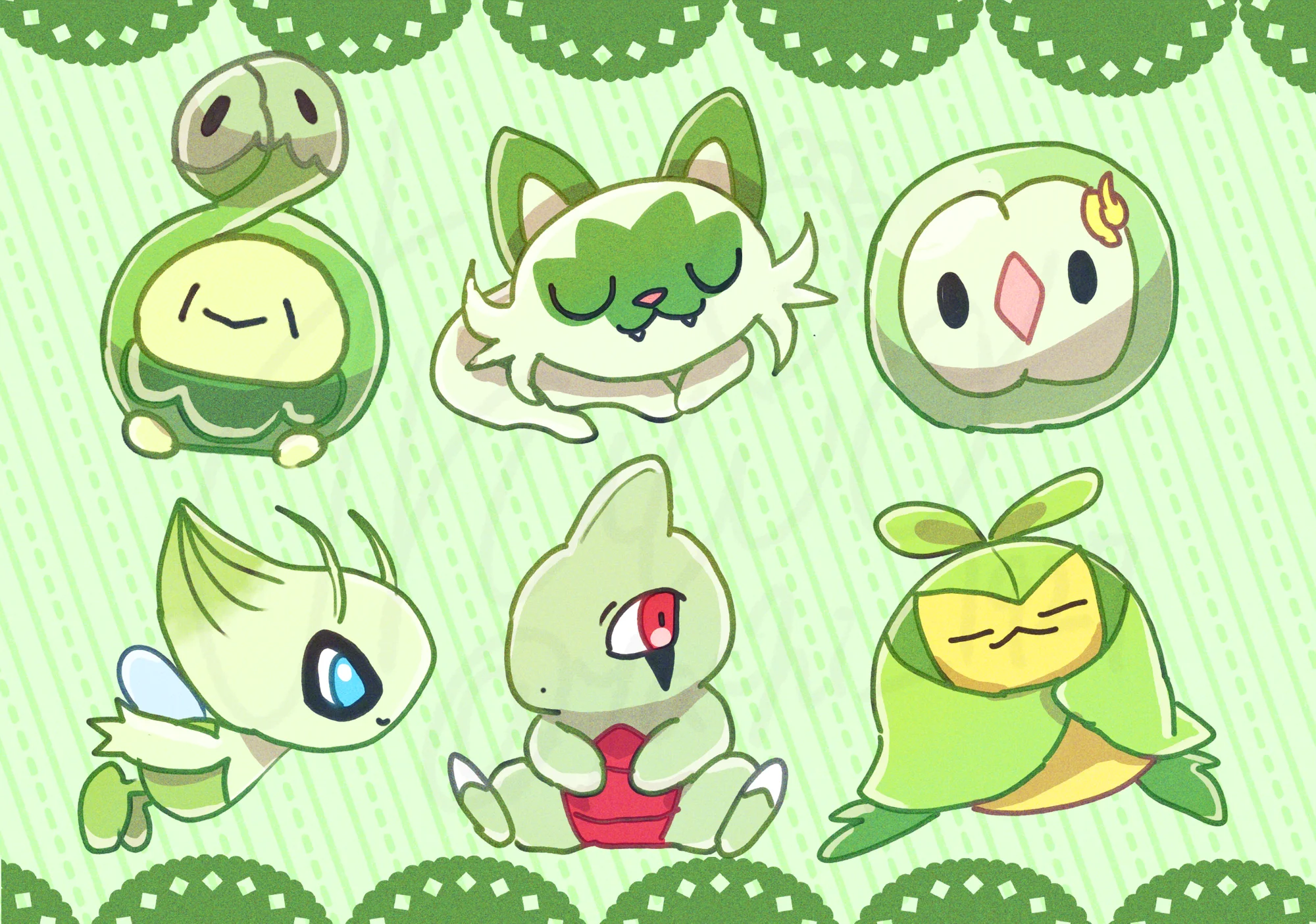 Green Color Pokemon 1